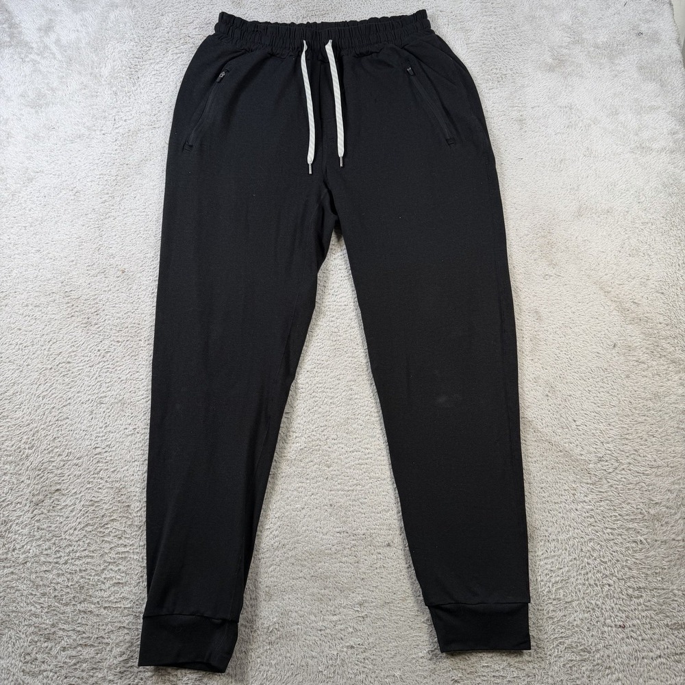 Vuori Joggers Mens Small Black Ponto Performance Sweat Gym Tech Sweatpants